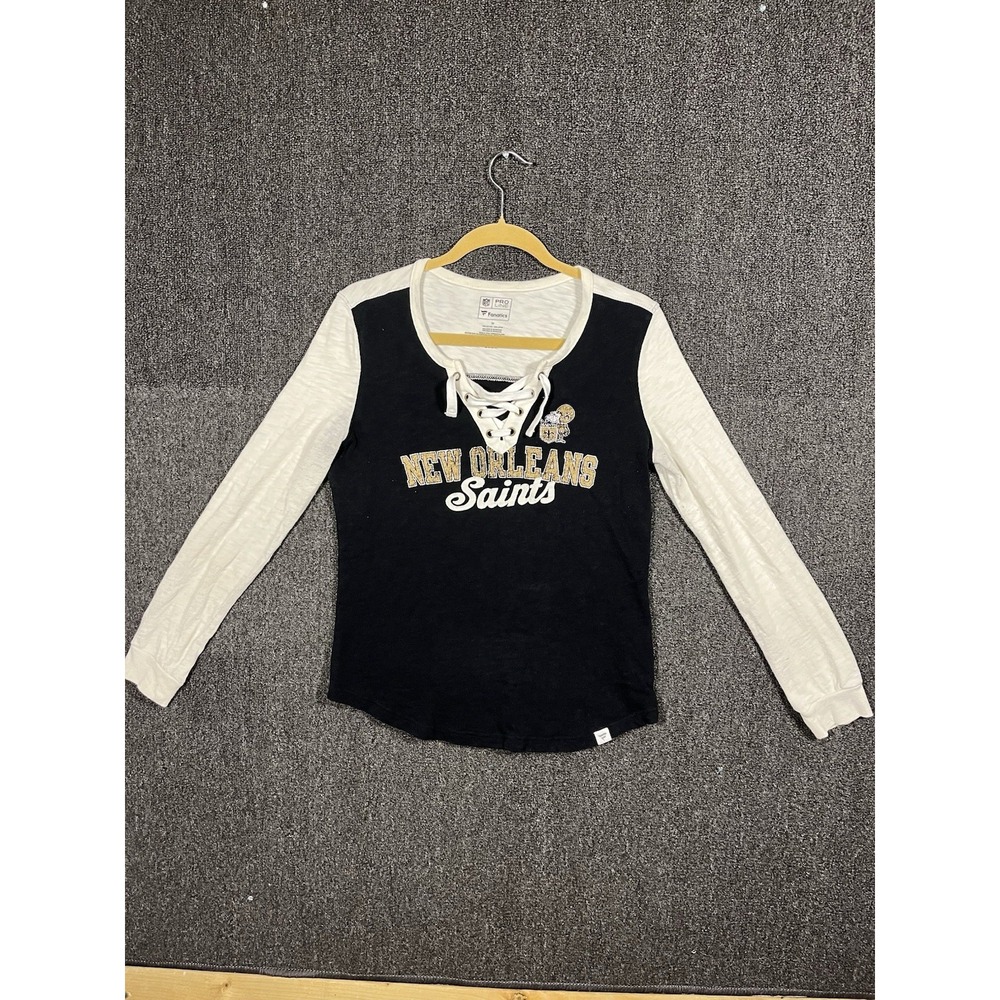 New Orleans Saints NFL Pro Line Fanatics Womens Medium Lace Up Long Sleeve Shirt